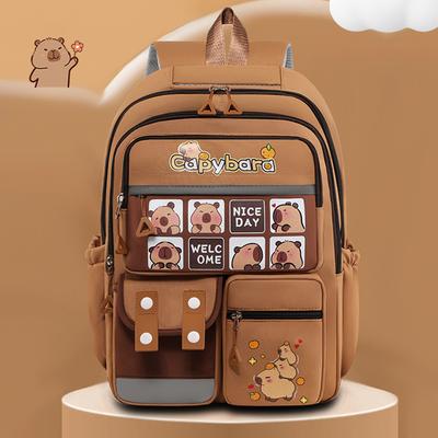 Capibala Girls Cute Cartoon Printed Schoolbags 1-6 Grade Large-Capacity Lightweight Spine Protection Cute Children's Backpacks