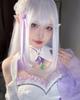 Emilia Cosplay with Spirit Magician Re Zero Cosplay Adult Cultural Event Stage Emilia Cosplay Emilia [Kamizu Ryohin] Wig, Costume, Costume, Festival,