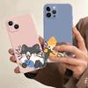 Cute Cat Couple Phone Case For IPhone 15 14 13 12 11 Pro Max Mini X XR 7 8 SE Plus SE20 Kawaii Cartoon Animal Spotted Cat Covers