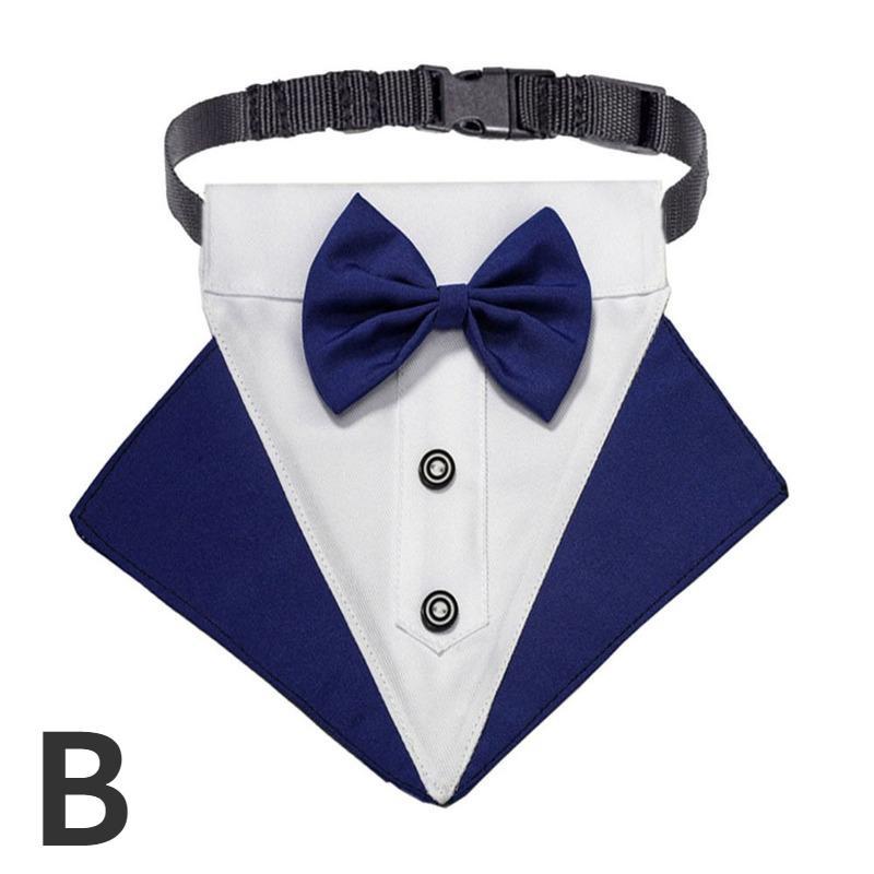 1 Stück Verstellbares Hunde-Tuxedo-Bandana-Halsband mit Fliege Schal Schwarz Haustier Hochzeit Formelles Kostüm für Welpen