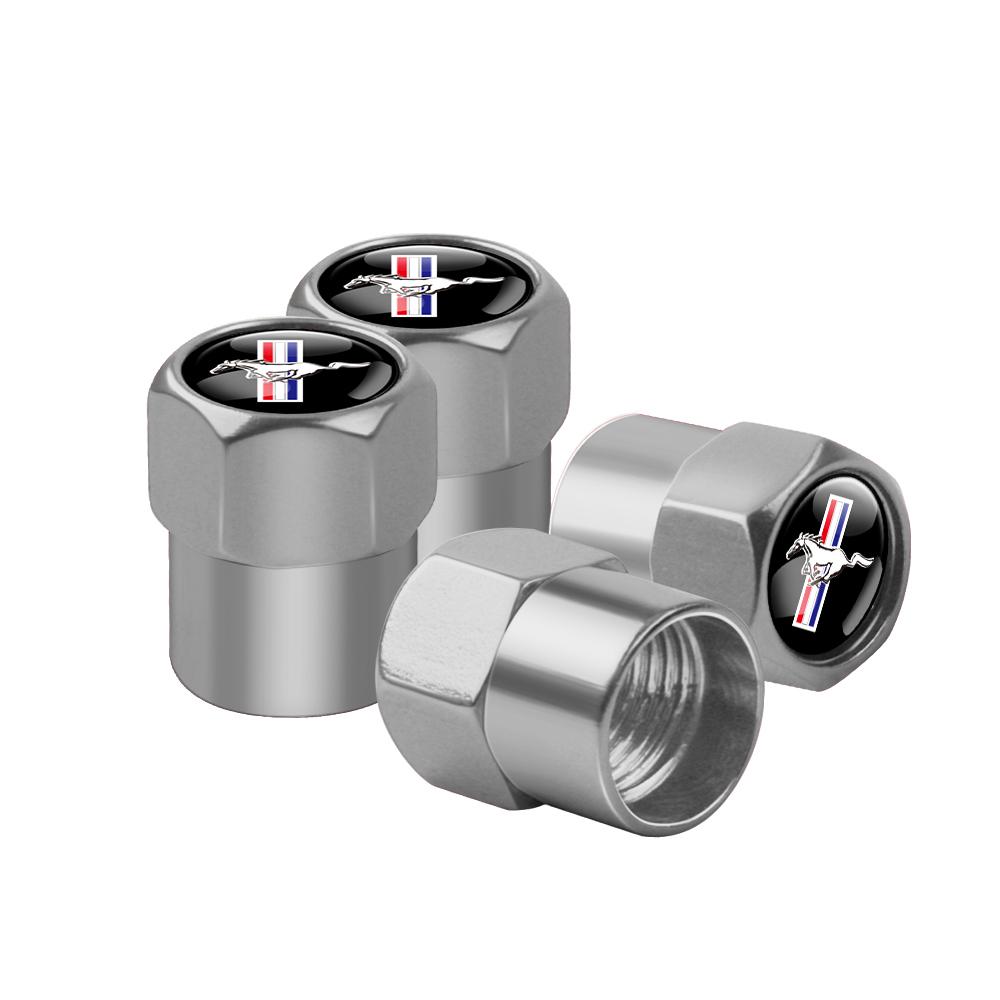 4pcs Car Styling Wheel Tire Valve Air Stem Cap Badge Decoration For Mustang Ranger Focus Kuga Fusion Mondeo Esco Fiesta