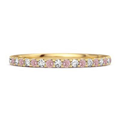 Pink Topaz Eternity Band Women Wedding Ring  - 925 Sterling Silver Gold Vermeil