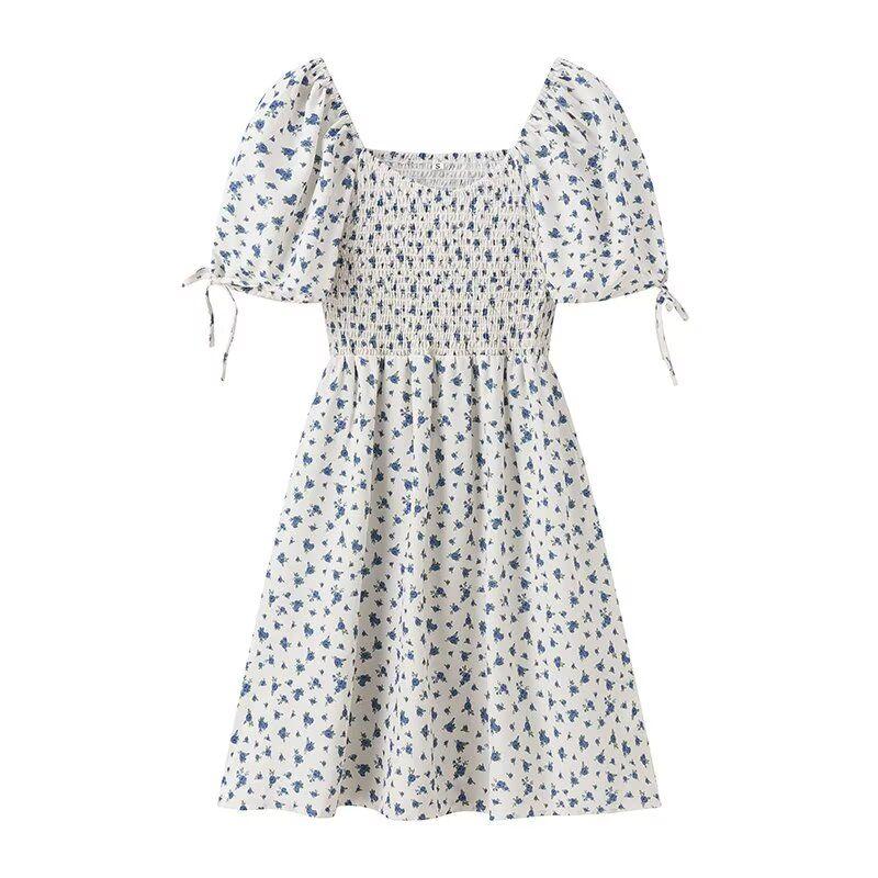 Kaslead New Arrival Women's Clothing Fashion Style Fashion Casual Minimalist French Floral Short Sleeve Dress