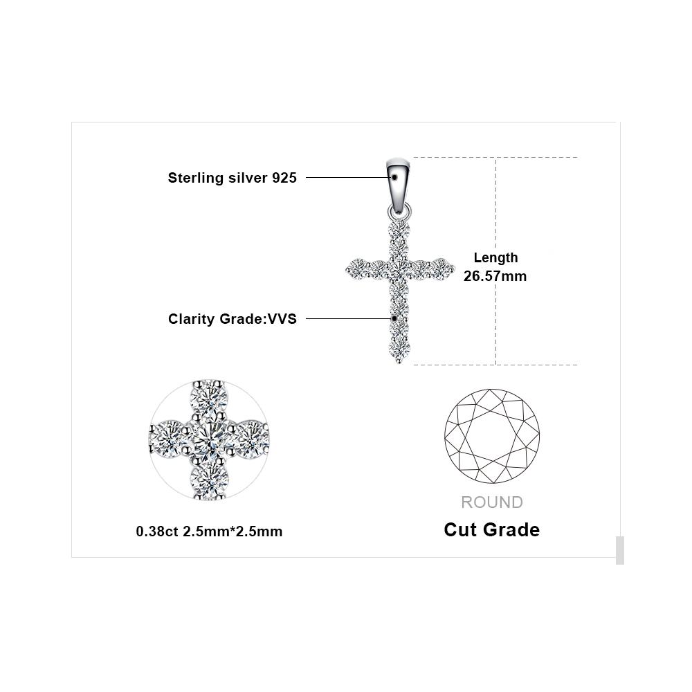 JewelryPalace Cross Sideway 925 Silver Cubic Zirconia Pendant Necklace for Women Yellow Gold Rose Gold Plated No Chain