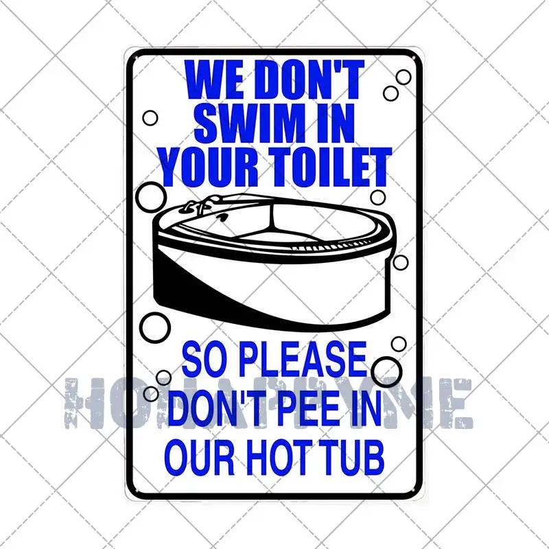 Funny Outdoor Hot Tub Metal Tin Sign Plates Vintage Poster Bathroom Plaques Wall Decorative Retro Home Decor 20*30cm