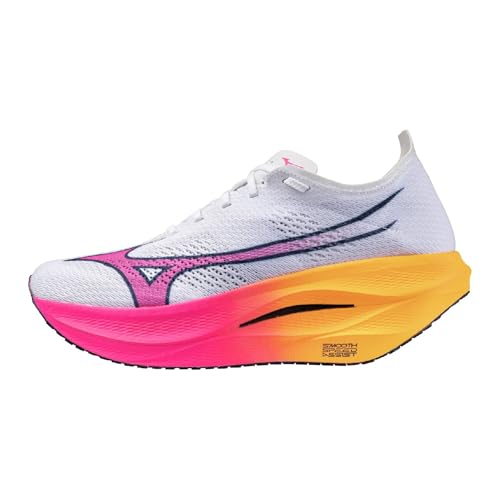 Беговые кроссовки Mizuno Wave Rebellion Pro 3, Белый/Розовый/Оранжевый, Размер 27,5 см, 2E