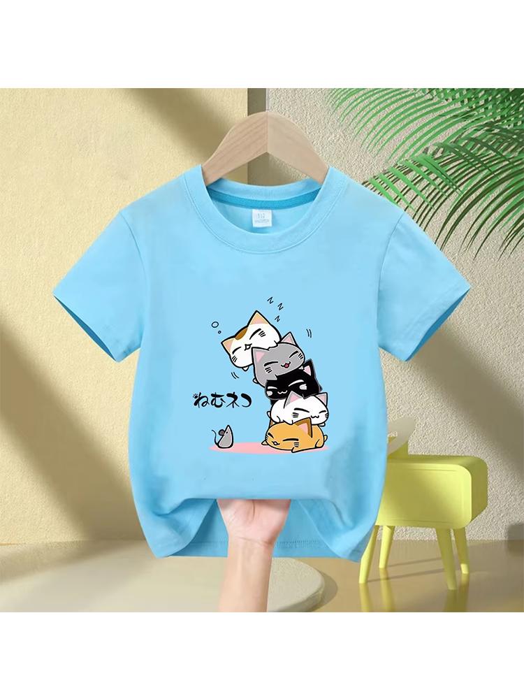 Kids Girls Just a Girl Who Loves Cats Graphic TShirt Soft Cotton Crew Neck Tee Casual Summer Wear for School Playdf0020