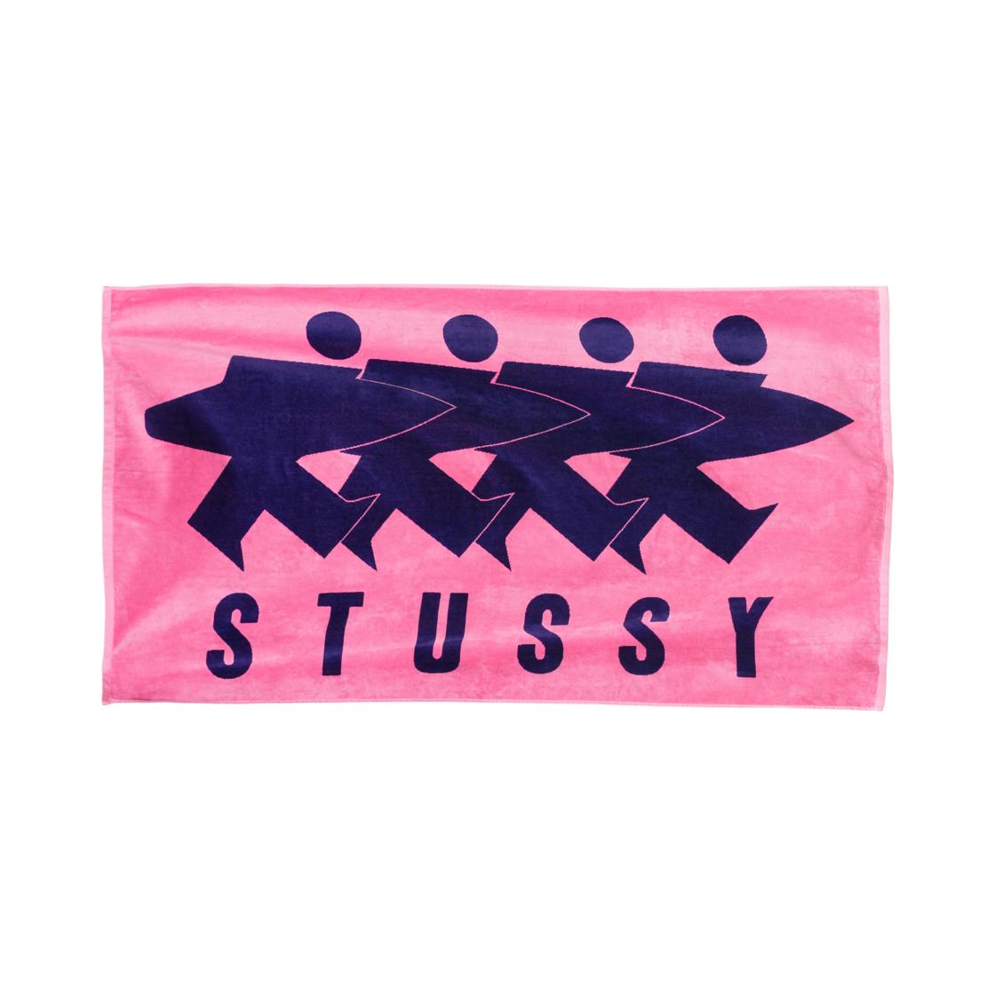 Stussy Surfman Beach Towel Pink ONE SIZE