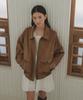 Lingseoul Oversized Suede Blouson-Camel