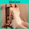 Deep V Pure Lingerie Fun Desire Mesh Nightgown Set Seductive Passion Hot Perspective Butterfly Uniform 7394