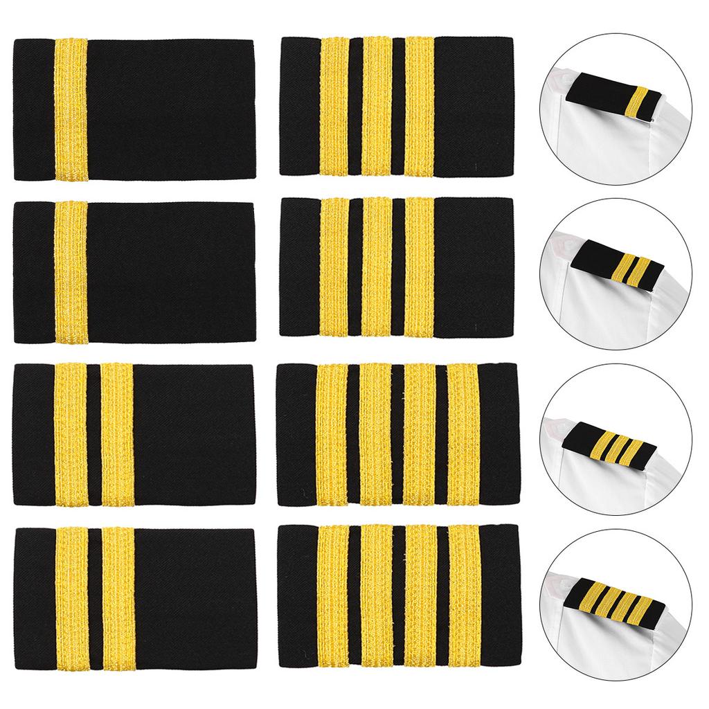 1 Pair Pilot Epaulet Shoulder Boards Traditional Professional Pilot Aviators Uniform Epaulette