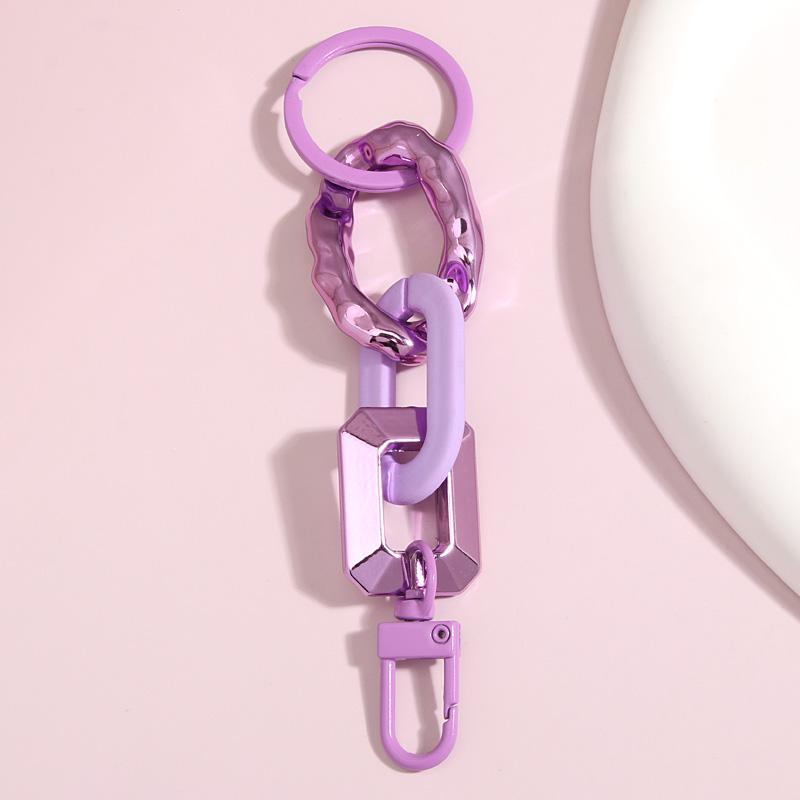 Colorful Acrylic Plastic Link Chain Keychain Creative Handmade Key Ring For Women Men Handbag Accessories DIY Friendship Gifts