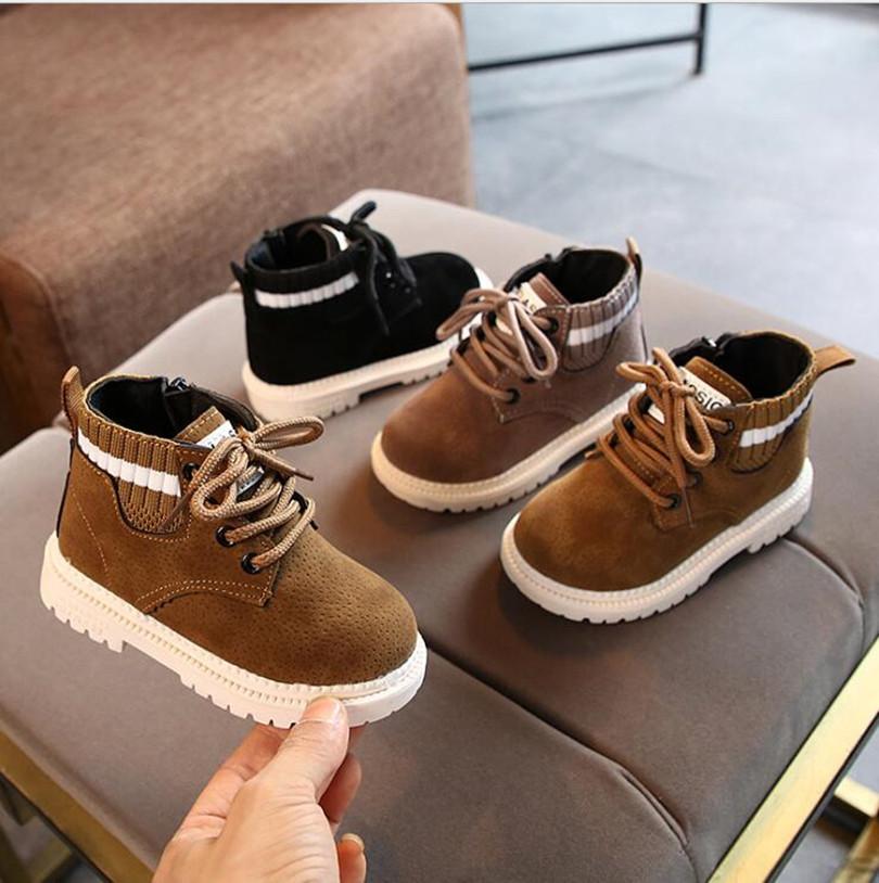 Children Casual Shoes Autumn Winter Boots Boys Shoes Fashion Leather Soft Antislip Girls Boots Sport Running Shoes