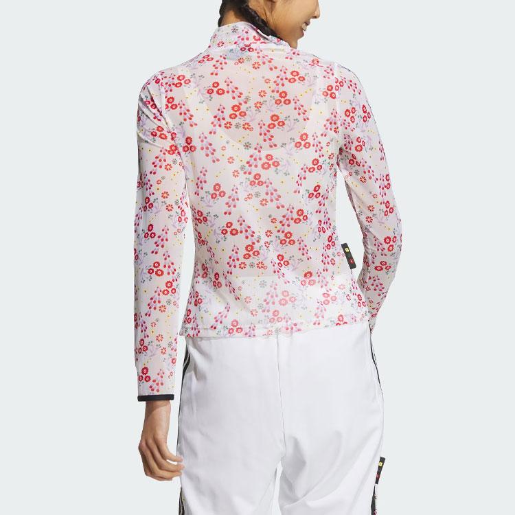 Adidas X Shuting Qiu Designer Collaboration Mesh Sleeve Floral Print Tee Women Tops White IM8443