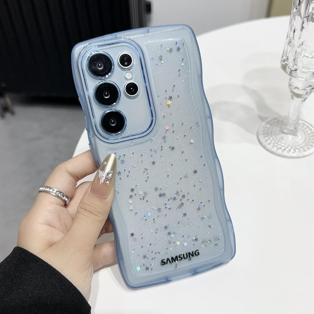 Star Sky Glitter Sequin Clear Silicone Phone Case Samsung Galaxy S25 S23 Ultra S24 S22 Plus S23 FE A55 A35 A25 A15 Soft Cover