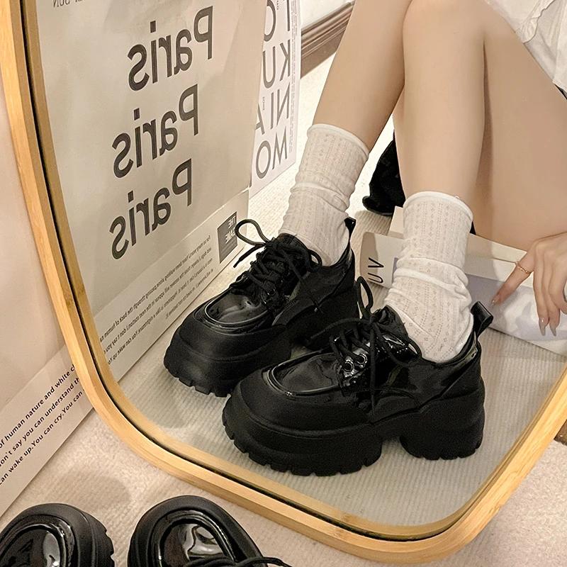 Fashion Women's Fashion Thick Heel Shoes Spring New Round Head Front Strap Thick Sole Anti-slip Wear-resistant Low-top Shoes