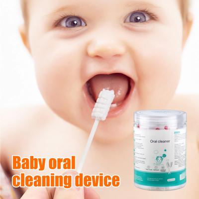 30Pcs Baby Tongue Cleaner Degreased Gauze Dental Swabs Disposable Gauze Toothbrush Paper Rod Infant Oral Cleaning Brush Stick for Newborns