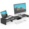 Fenge Monitor Desktop Computer Inches Wooden PC Monitor Desktop PC Monitor Computer Rack with Drawer and Desktop Black Stand, Stand, 30-44 Wide, Top,