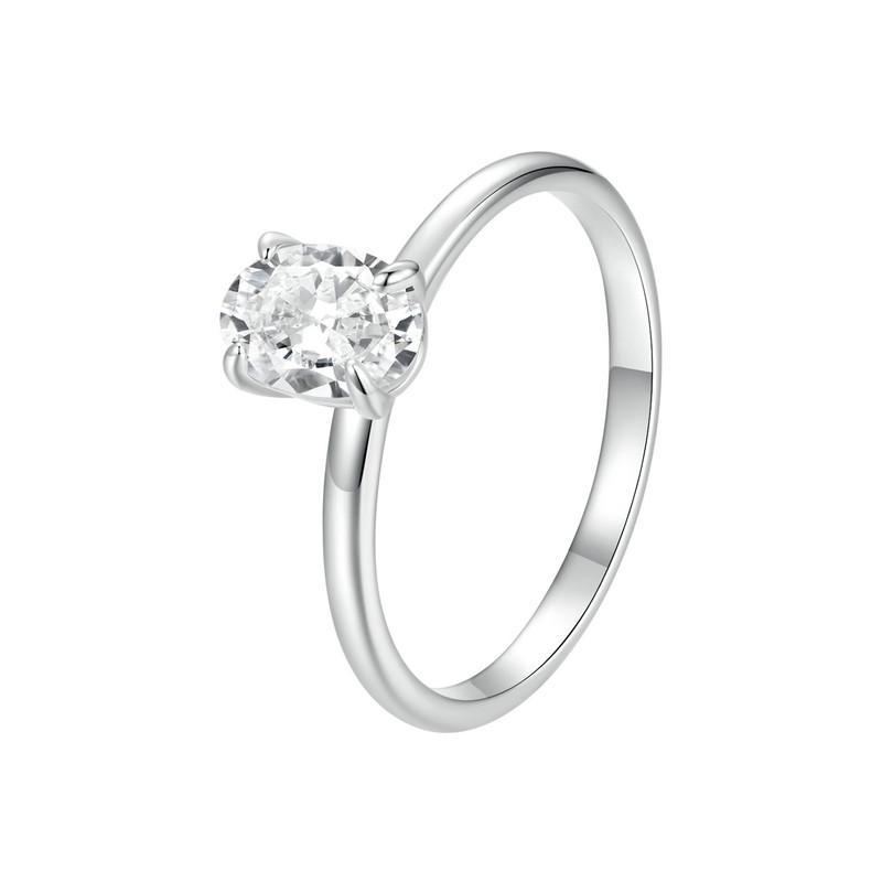 

BAMOER Solitaire Moissanite Engagement Ring, 1CT D Color 925 Sterling Silver with 18K White Gold Plated Ring Gift for Women 7