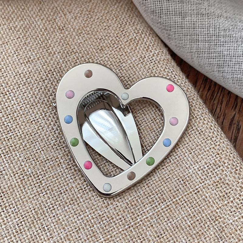 Colorful Dot Metal Hairpins For Women Girls Star Hair Clip Multiple Styles Seamless Duckbill Clip Girls Hair