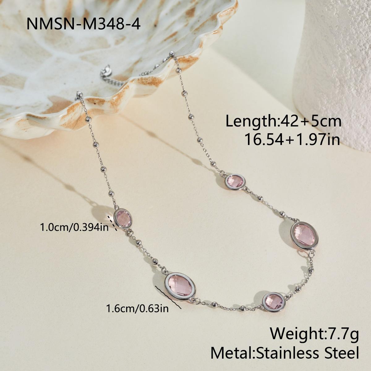 GEMCHIC Women s Multi-Layer Gemstone Bead Chain Necklace Titanium Steel Gold Plated Geometric Collarbone Jewelry