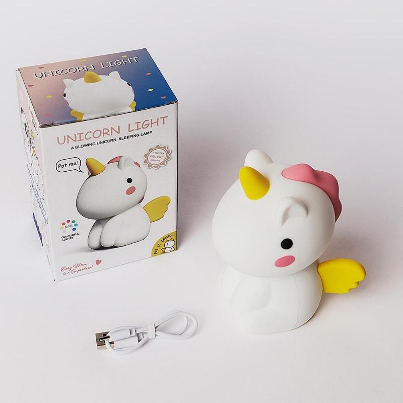 LED Small Night Lamp Bedroom Children's Sleep Light Cartoon Lamps, Silicone Bedside Lamp Charging Induction Table Lamp