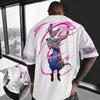 Summer Round Neck 3D Anime Patterns Print Top Fashionable Casual Short Sleeved Men's T-shirts