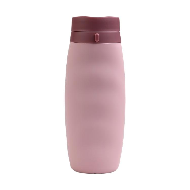

User Friendly Silicone Folding Cup Drinking Bottle Perfect for Outdoor Activity Enthusiasts Leakproof and Easy Cleaning рожевий