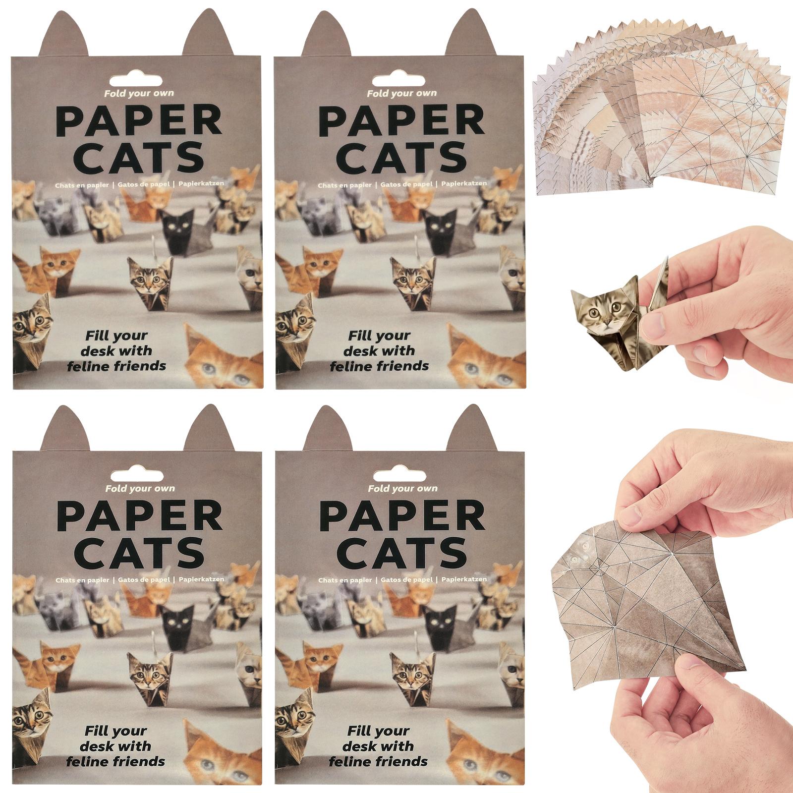 

Paper Cats Origami Kit DIY Creative Fold Your Own Paper Cat Figures 3D Animal Craft Activity Kitten Lover Present Desk Ornaments