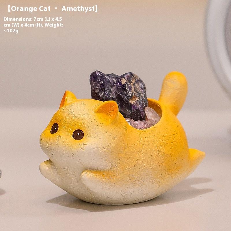Cat Yo Yo Le Crystal Ornament Home Desk Decoration Gift New Creative Resin Cartoon Cute Gift