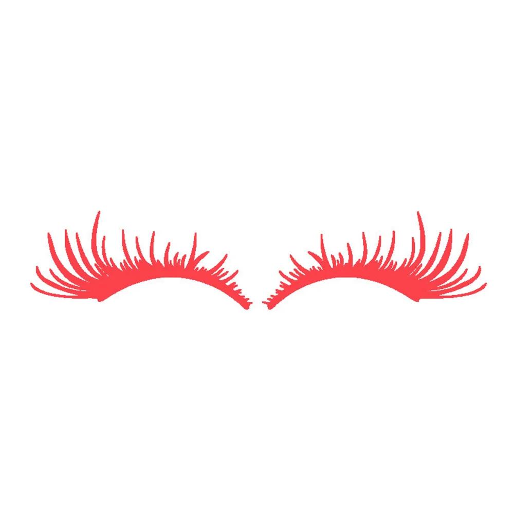 

2 шт. 3D очаровательные накладные ресницы наклейки на автомобиль милые черные ресницы наклейки на фары автомобиля украшения креативные забавные автомобильные аксессуары новые 12x5cm-2Pcs красный