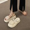 Kleine höhenverstärkende Plateau-Slipper Damen Sommerbekleidung 2025 neu Internet-Berühmtheit faule Sandalen zwei Tragearten Strandsandalen