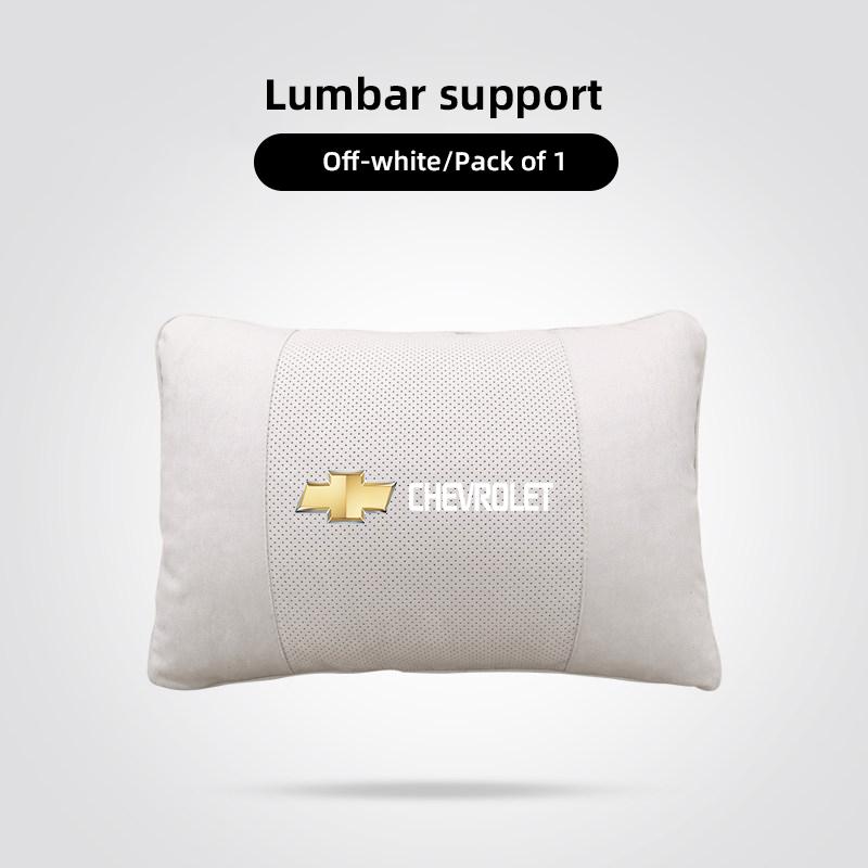 Car Logo Neck Pillow & Lumbar Support Set Breathable Headrest Cushion For Chevrolet Cruze Malibu Colorado Equinox Spark Keychain