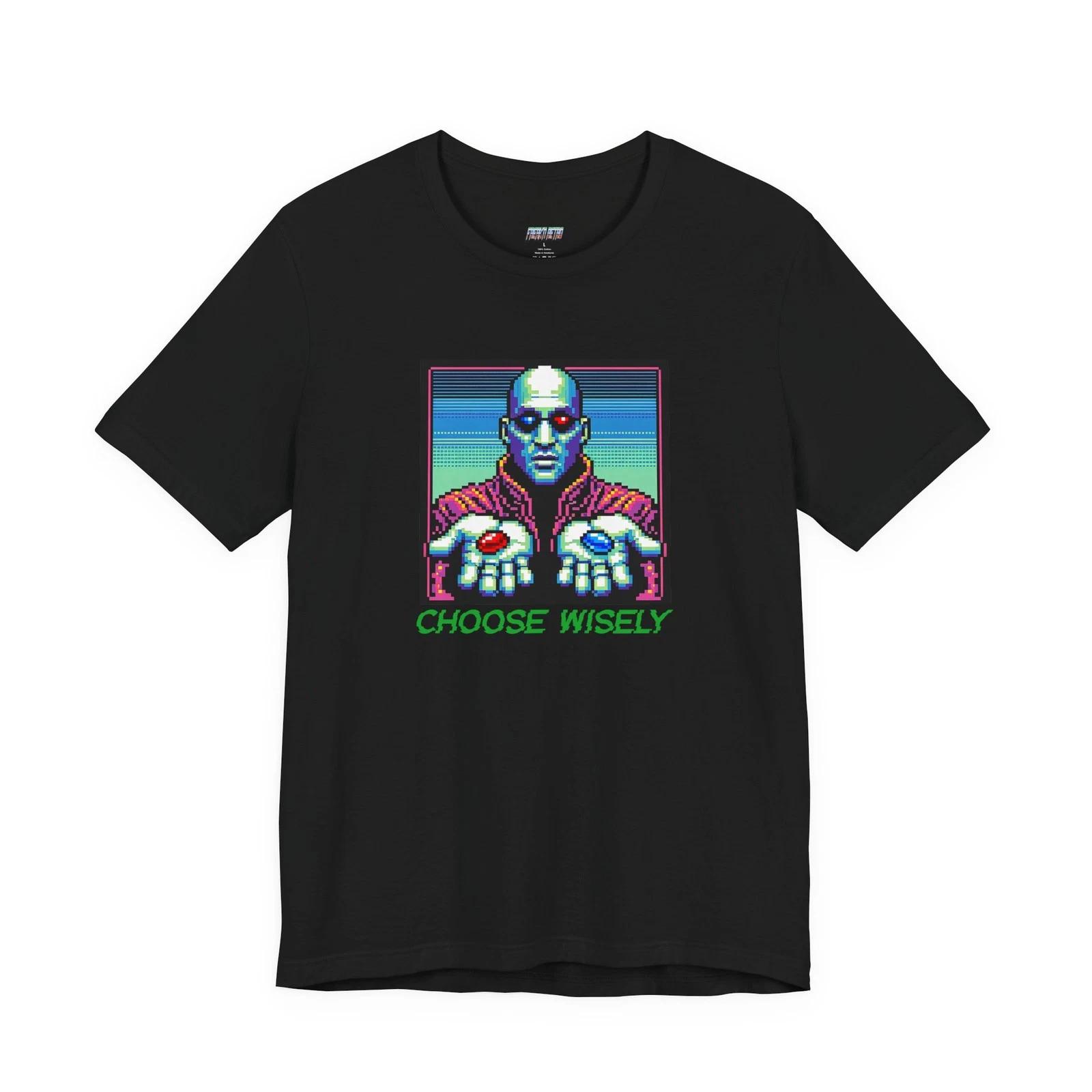 

Red or Blue Pill Choice Tee - Matrix-Inspired Decision Graphic T-Shirt M