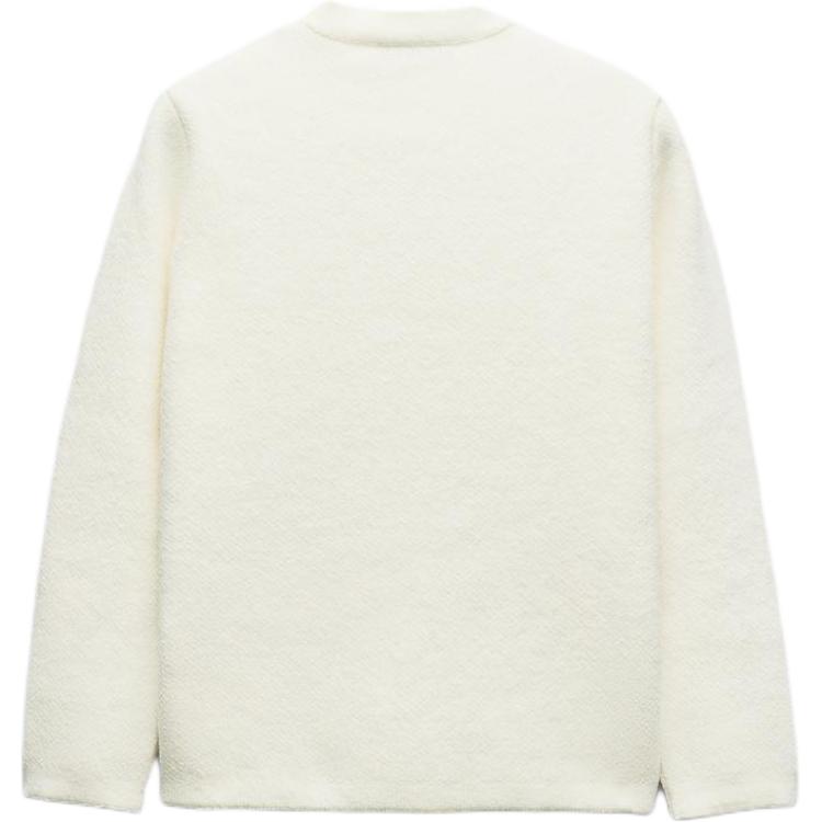 Zara Solid Color Round Neck Simple Knit Single Breasted Jacket Women Jackets White 6427054-250