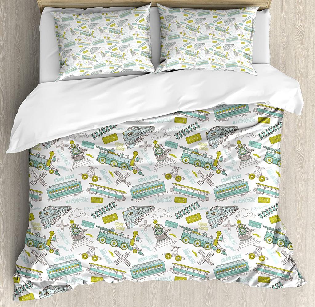 Kids Bedding Set For Bedroom Bed Home Skiing Penguins On Snowboards Winter Sports Themed P Duvet Cover Quilt Cover Pillowcase