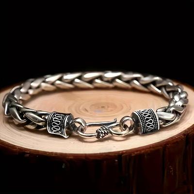 Men'S Golden Chain Bracelet In Silveryy Color With Easy Hook, A Punk Bracelet Gift