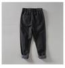 L8234 Men's Retro Loose Straight-Leg Cotton Pants - Warm Fleece-Lined, Drawstring, Long Fit