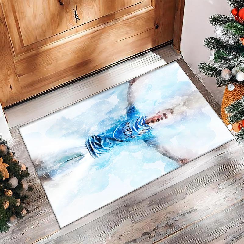 Kevin De Bruyne Printed Flannel Area Rug Non Slip Soft Polyester Floor Carpet Indoor Decor Mat for Bedroom Living Room Sofa