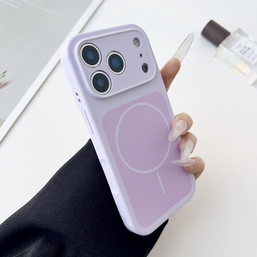 Fine Hole Two-color Fine Ring Magnetic Suction Liquid Silicone Apple 17PROMAX Mobile Phone Case Is Suitable for iPhone16 Skin Case