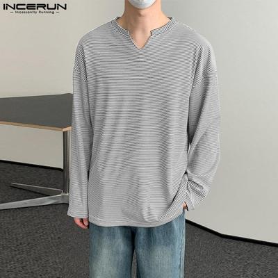 Men Stand Neck Long Sleeve Texture Striped Casual Pullover Tops