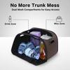 Luxury-Style Leather Multi-Functional Car Storage Box, Passenger Side Large Opening Storage Box, Large Capacity Trunk Organizer