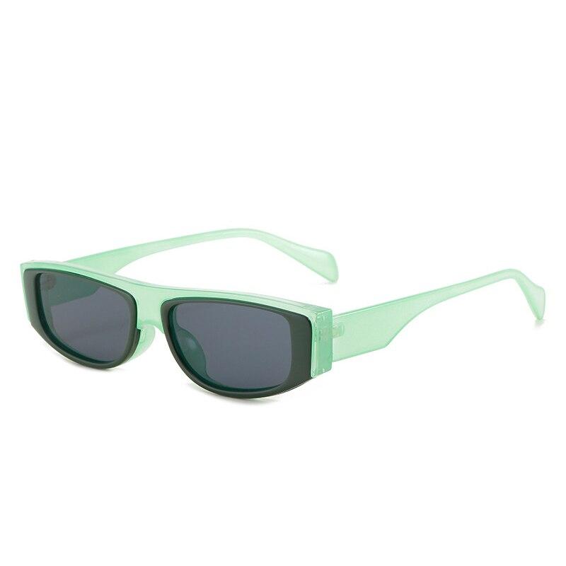 SO&EI Retro Small Square Metal Decoration Sunglasses Women Fashion Green Pink Trending Men Cat Eye Sun Glasses Shades UV400