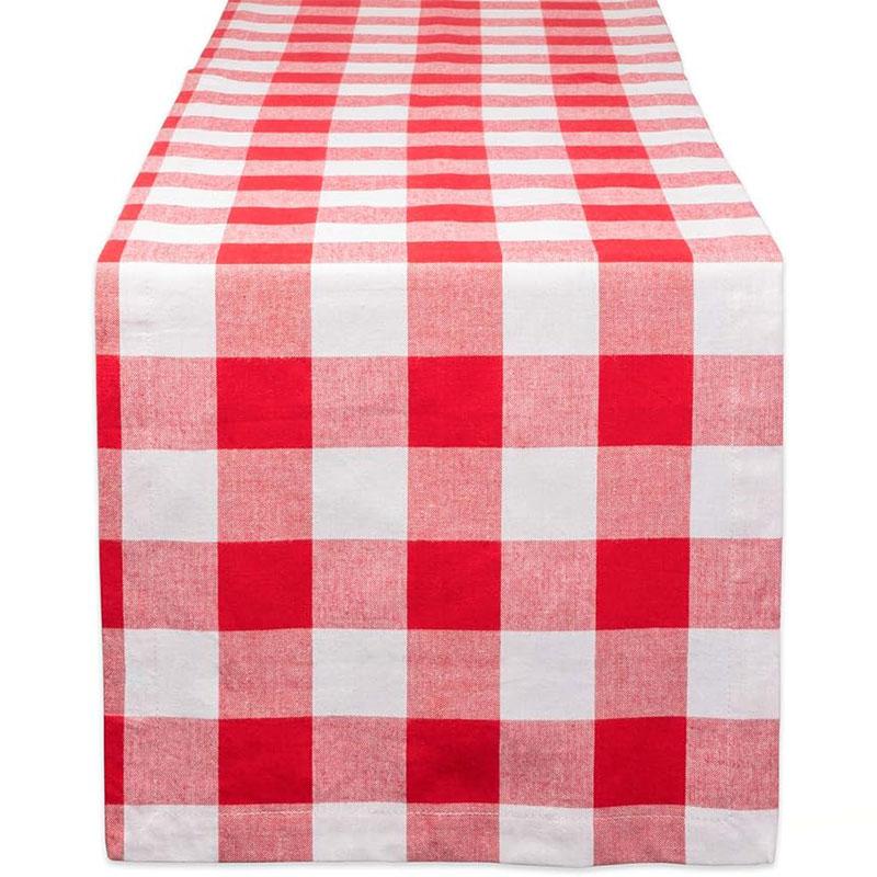 Polyester Karo Tischläufer Rot und Weiß Karierte Tischdecke Familienessen Karomuster Tischdecke Bauernhaus Gingham Heimdekoration