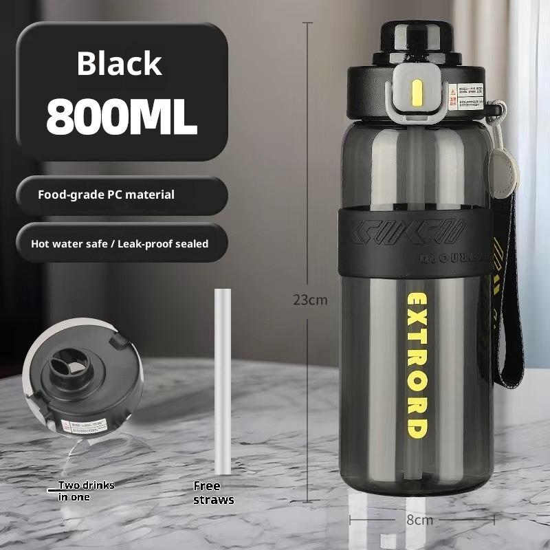 

Large Capacity Fitness Sports Water Cup Large Capacity Plastic Straw Cup Outdoor Accompanying Plastic Cup 800ml