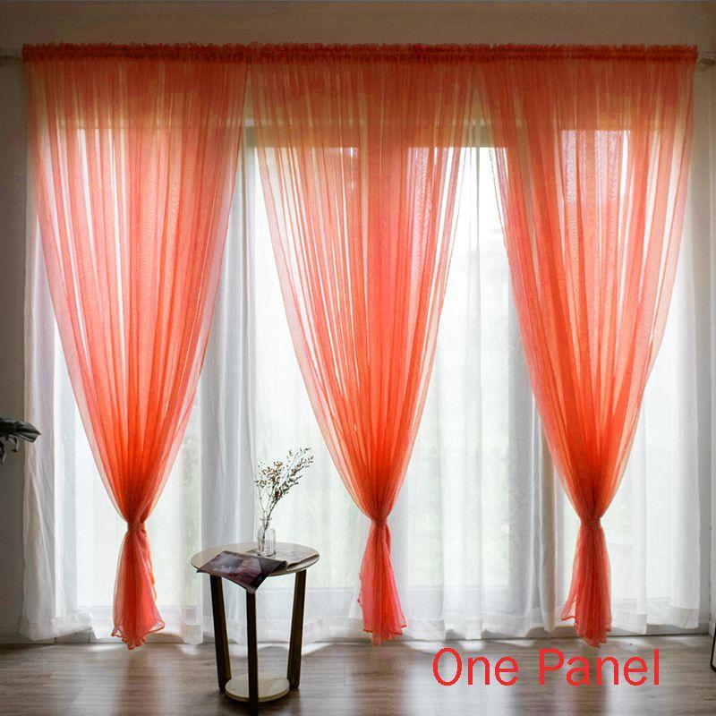 Colorful Solid Sheer Panel Window Curtain With Fashionable Shading Features