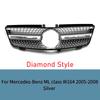 Für Mercedes Benz ML W164 2005-2008 Frontgrill ABS Diamantgitter Rennstil Grillabdeckung Modische Tuning-Zubehörteile