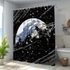 1pc for Galaxy Shower Curtain with Space Scene Earth Pattern Creative Starry Sky Design Bathroom Decor Polyester Fabric Includes