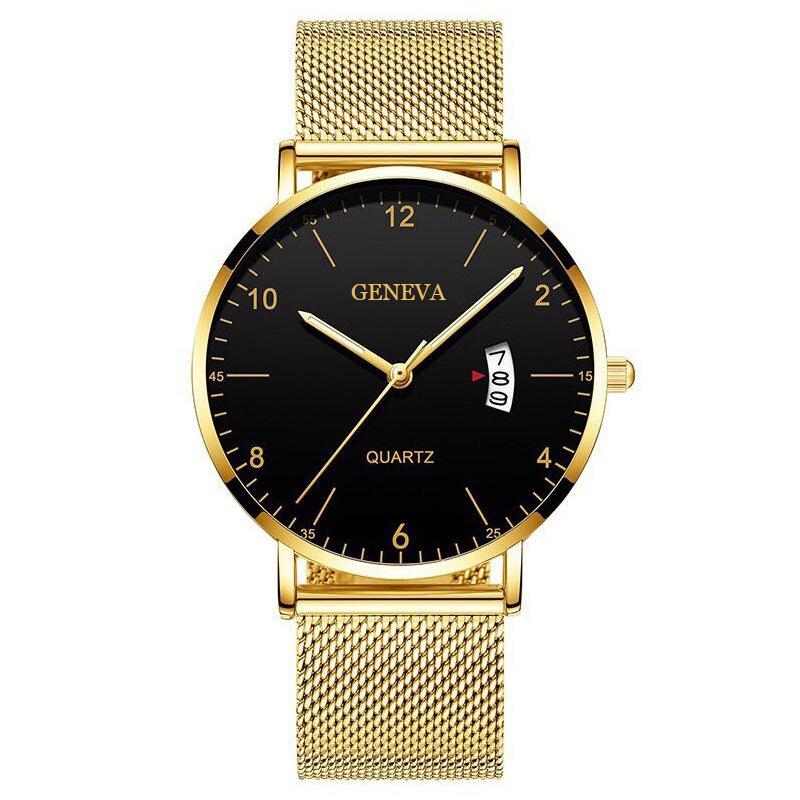 

Модные мужские часы, лучший бренд, роскошные кварцевые часы из нержавеющей стали для мужчин, простые ультратонкие мужские деловые наручные часы, подарок чёрный/золотой