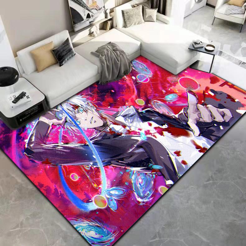 Jujutsu Kaisen 3D kreslený anime oblastní koberec Obývací pokoj Ložnice podložka na podlahu Kuchyň Protiskluzová matná podložka Koberec do dětského pokoje